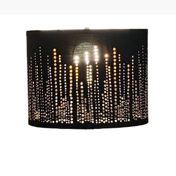 Luvkczc Black Drum Style Perforated Lampshade for Table Lamp or Floor Lamp - Picture 1 of 7